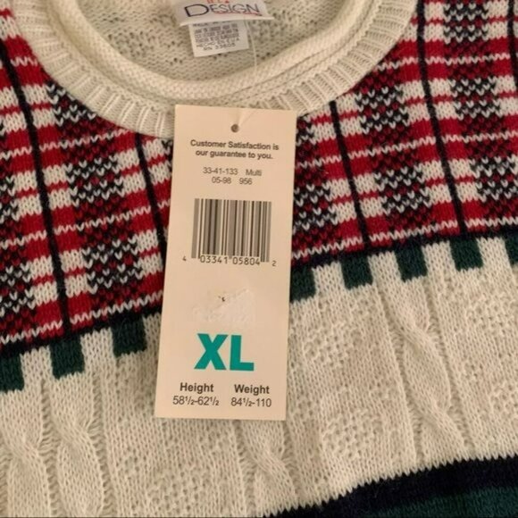 In design womens size XL deadstock vintage knit Christmas ugly sweater -NWT - Picture 4 of 8
